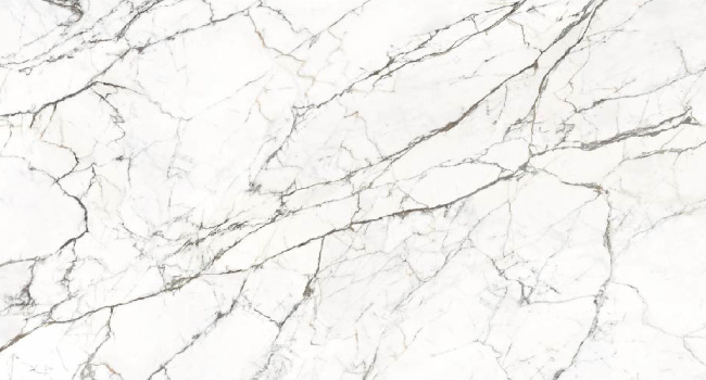 Italian Slab Statuario Spider Face A 64" x 128" 1/2" Porcelain Soft 3D